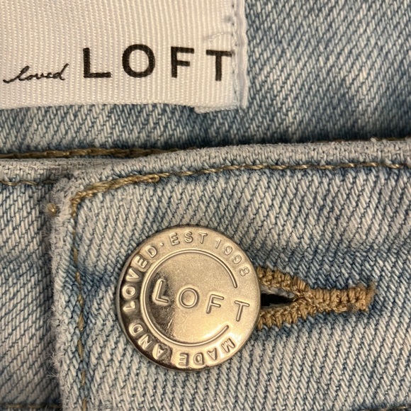 LOFT High-Rise Light Wash Distressed Skinny Jean Size 27P - Picture 7 of 9